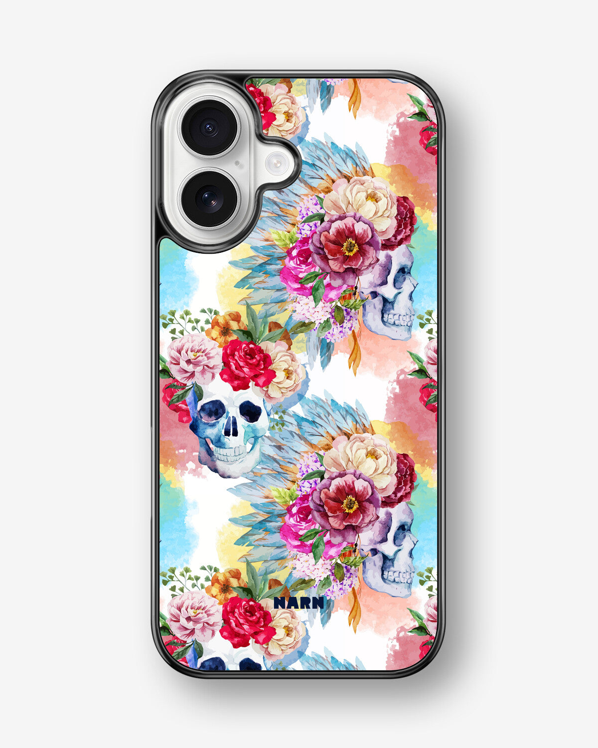 iPhone 17 Hard Case – Flowered Skulls - View 1