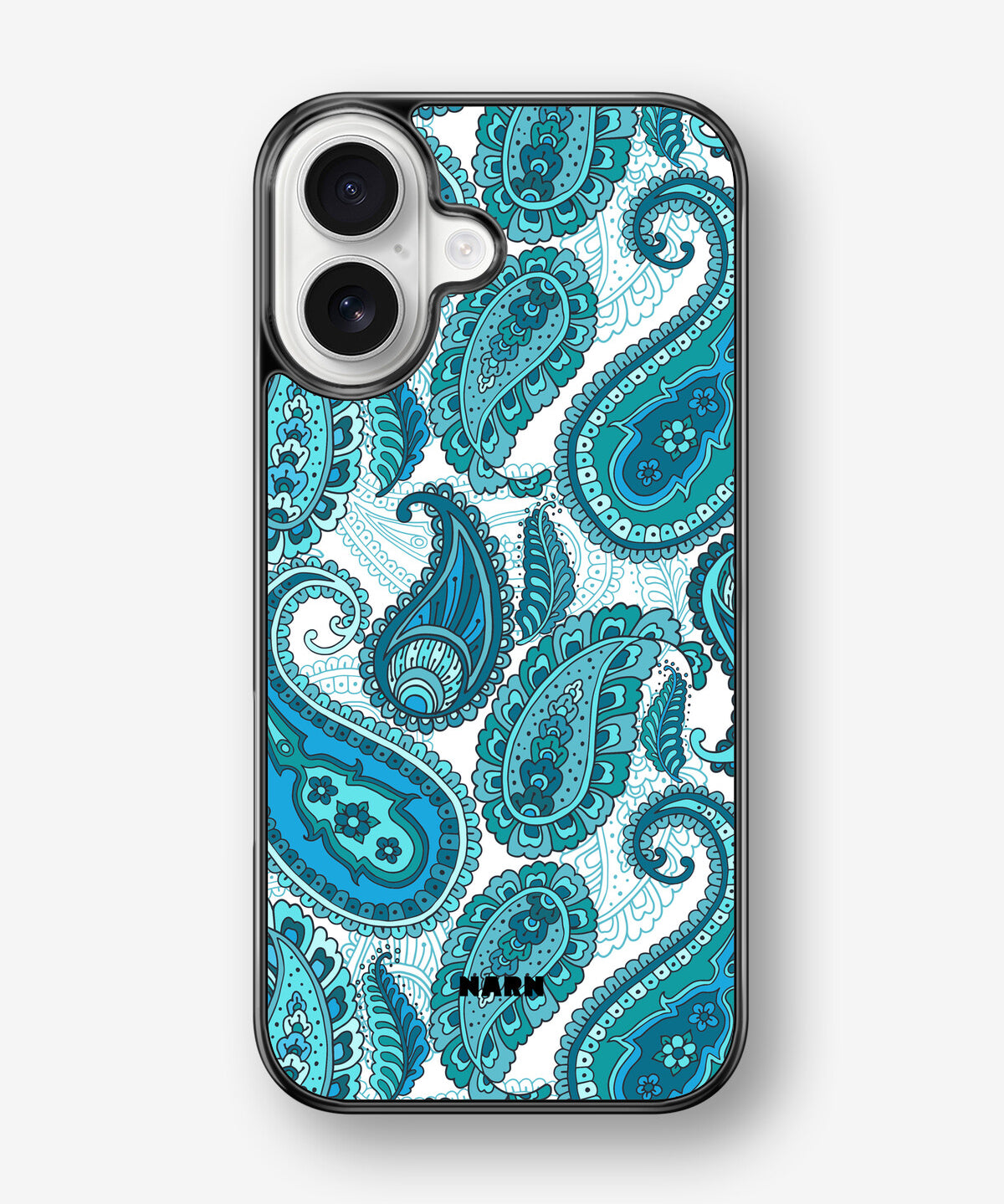 iPhone 17 Hard Case – Turquoise Paisley - View 1