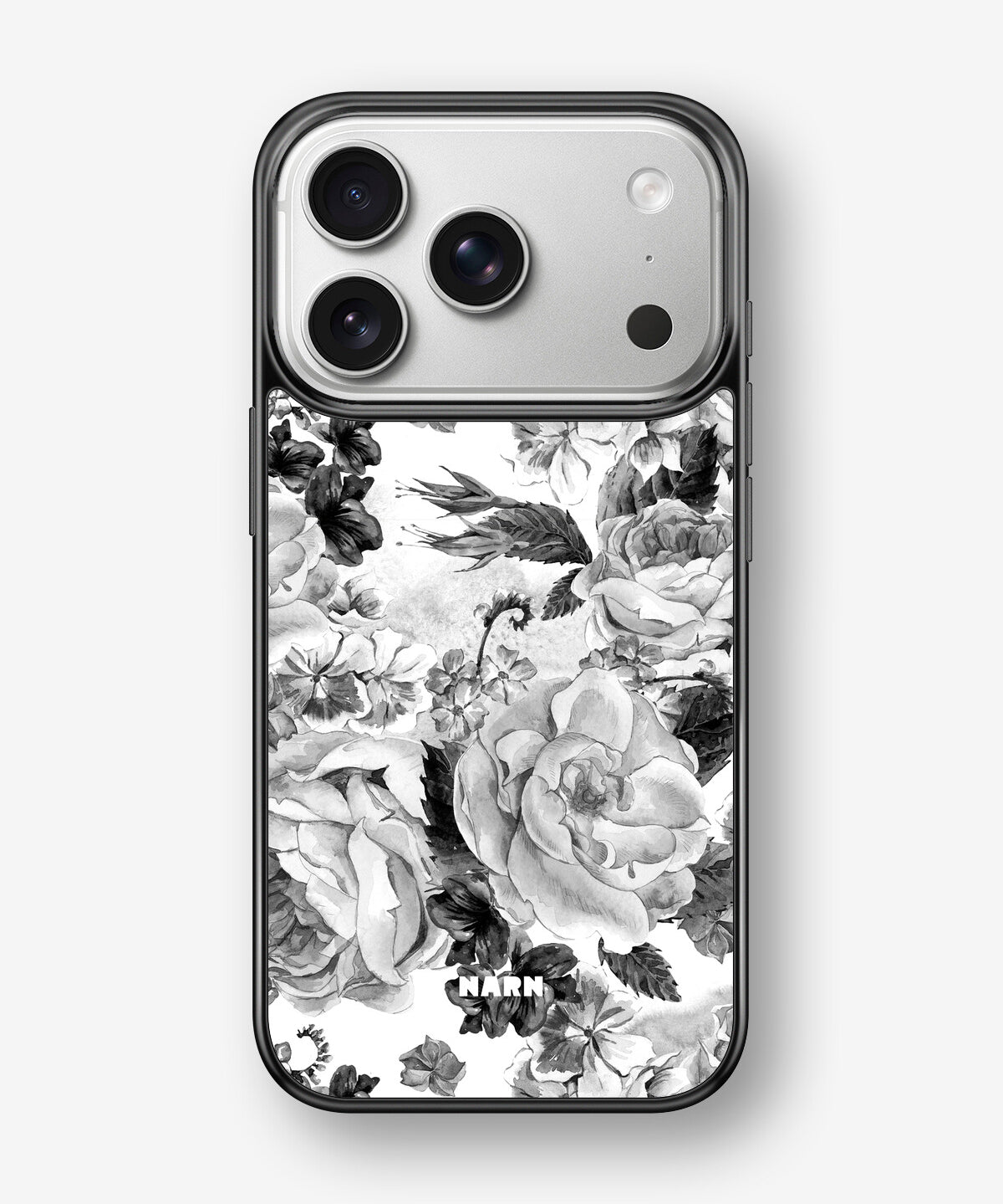 iPhone 17 Pro Hard Case – Black & White Bloom - View 1
