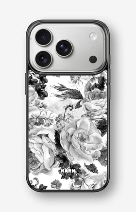 iPhone 17 Pro Hard Case – Black & White Bloom - View 1