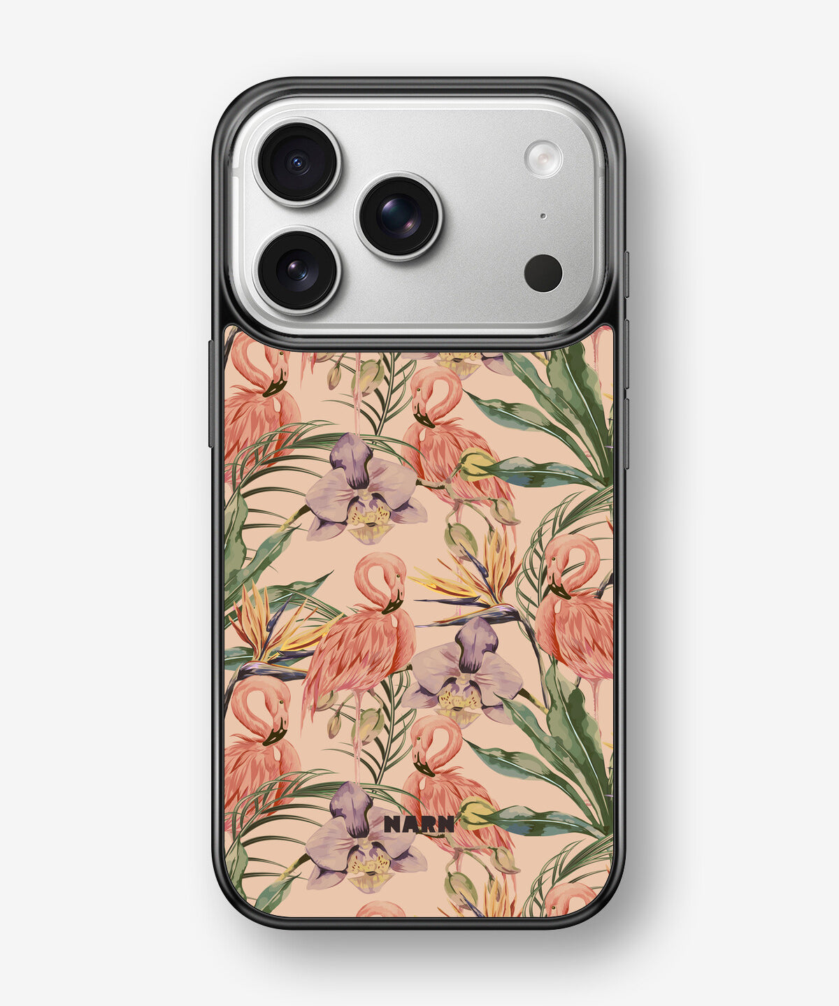 iPhone 17 Pro Hard Case – Flamingos & Flowers - View 1