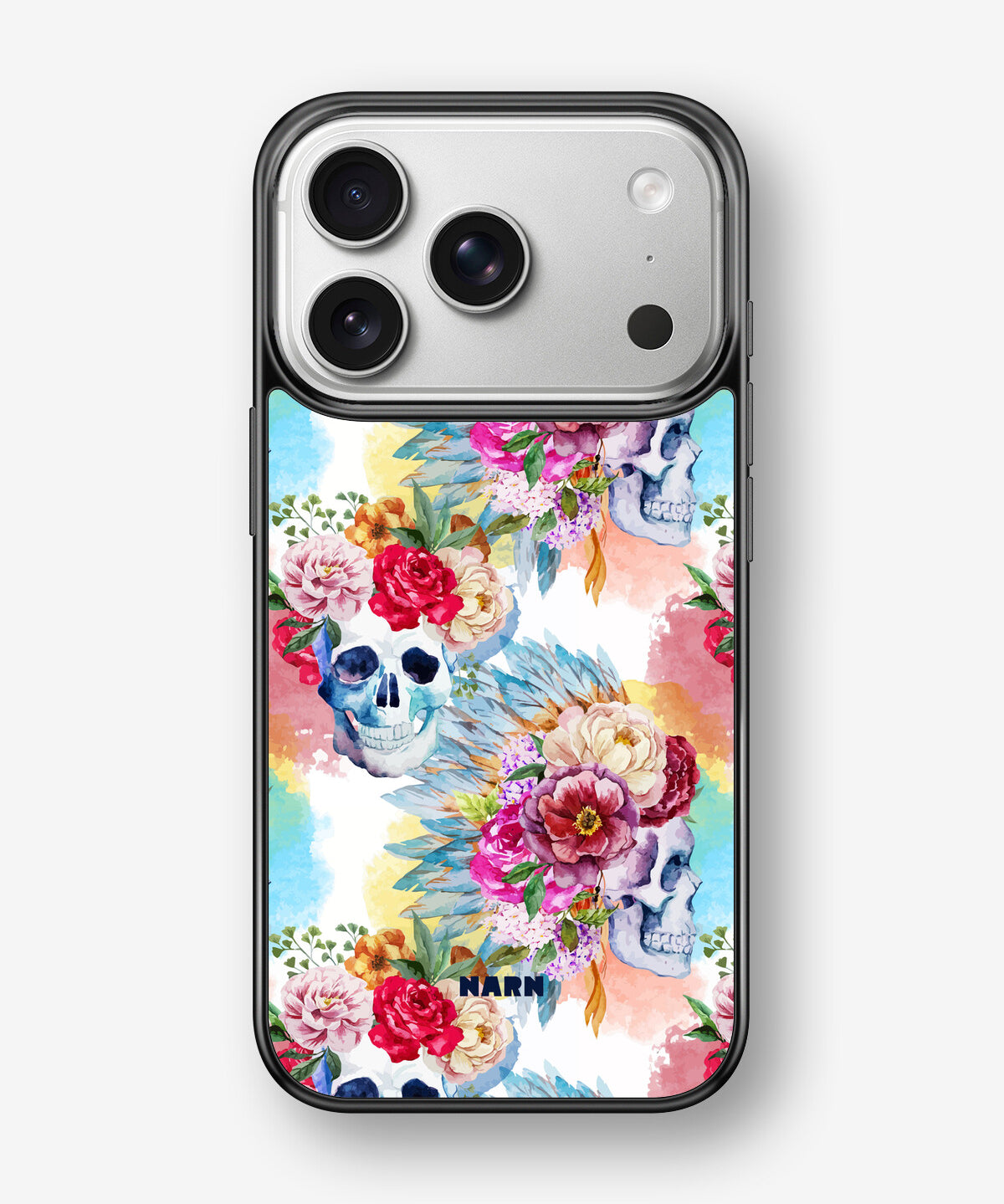 iPhone 17 Pro Hard Case – Flowered Skulls - View 1