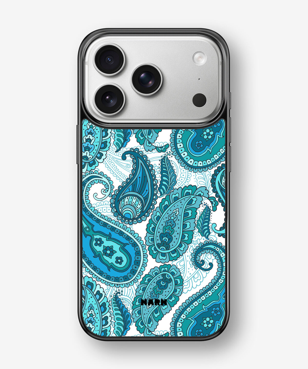 iPhone 17 Pro Hard Case – Turquoise Paisley - View 1