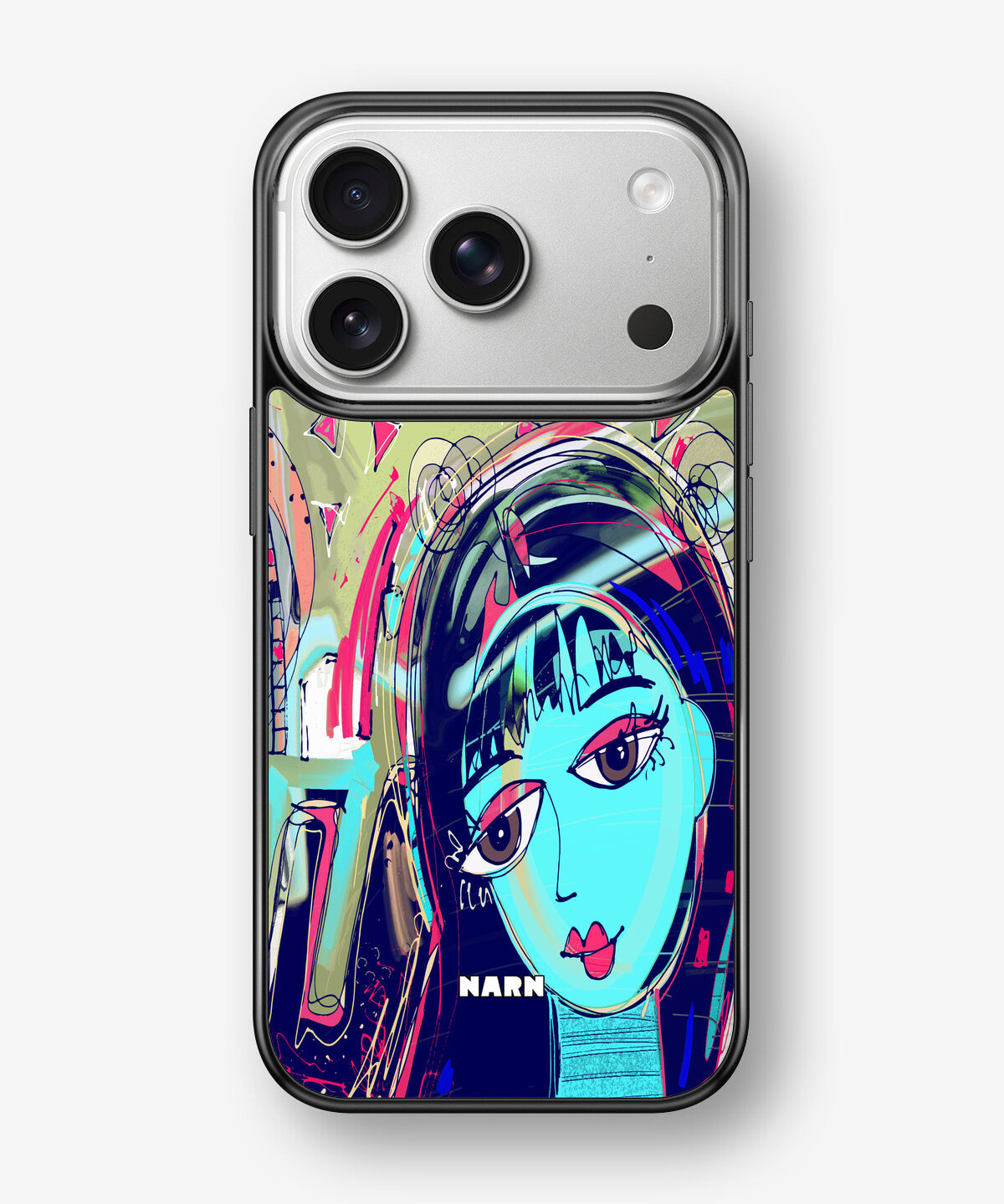 iPhone 17 Pro Max Hard Case – Abstract Cat - View 1