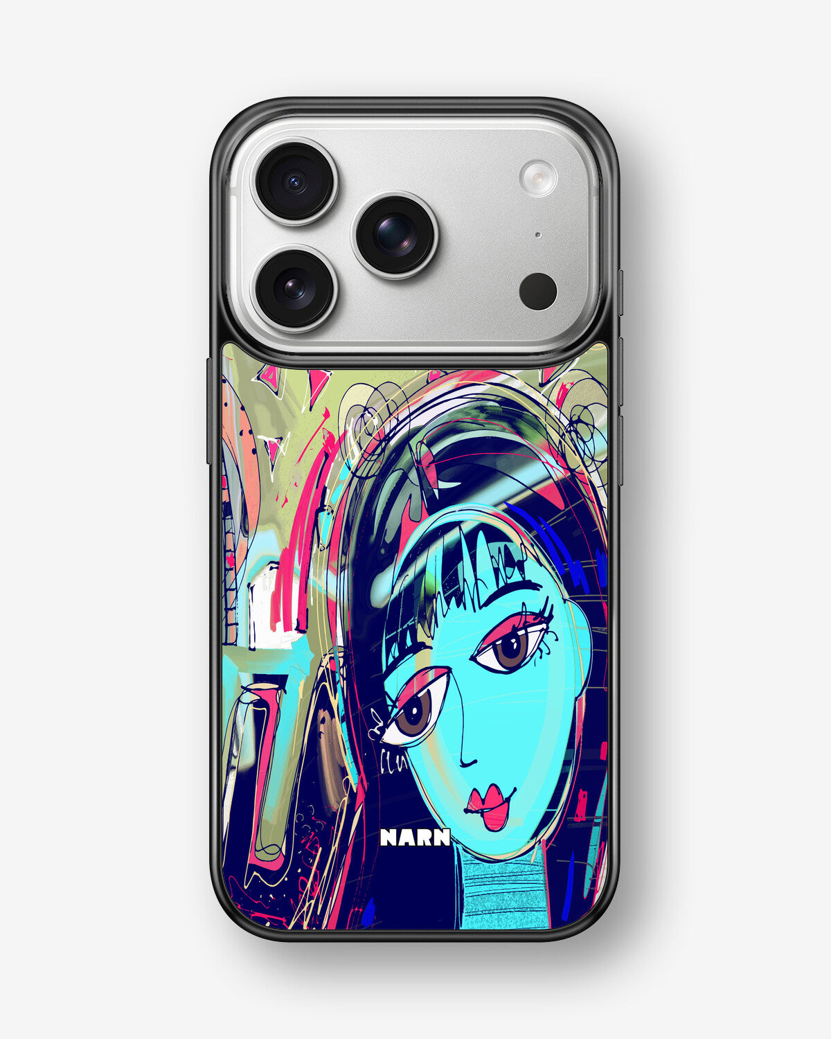 iPhone 17 Pro Max Hard Case – Abstract Cat - View 1