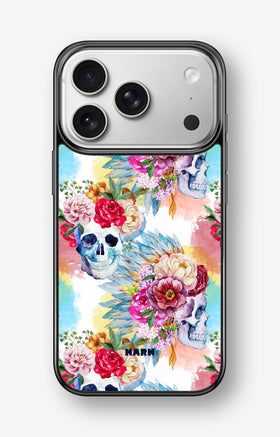 iPhone 17 Pro Max Hard Case – Flowered Skulls - View 1