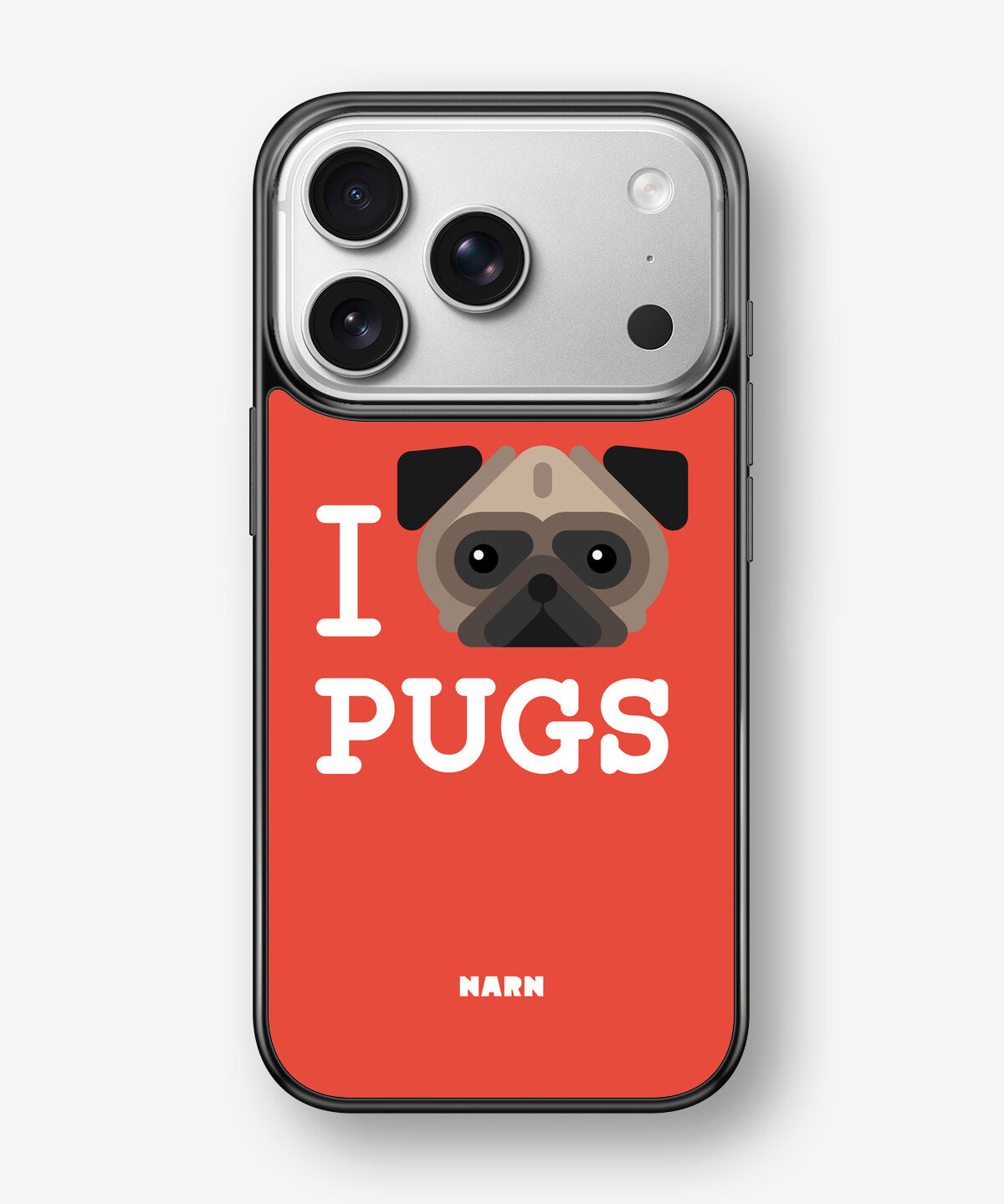 iPhone 17 Pro Max Hard Case – I Love Pugs - View 1