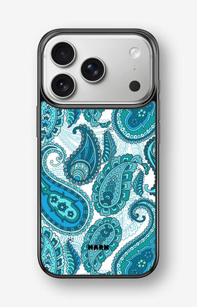 iPhone 17 Pro Max Hard Case – Turquoise Paisley - View 1