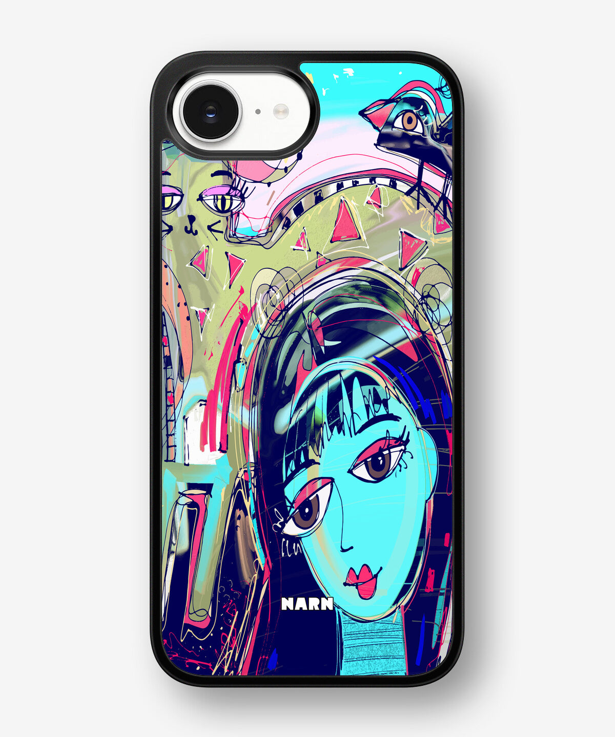 iPhone 17e Hard Case – Abstract Cat - View 1