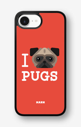 iPhone 17e Hard Case – I Love Pugs - View 1