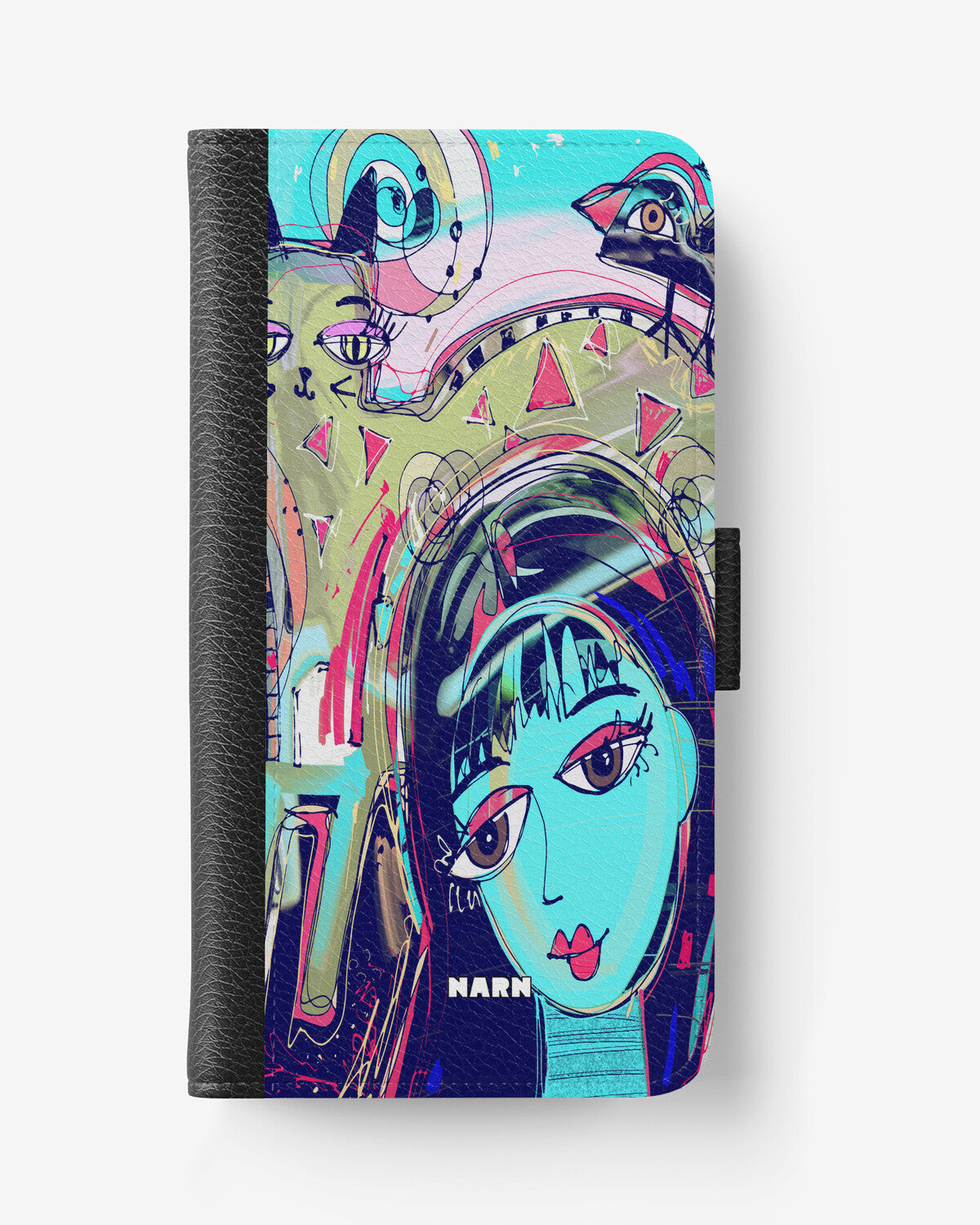 iPhone 17e Wallet Case - Abstract Cat - View 1