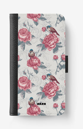 iPhone 17e Wallet Case - Birds Among Roses - View 1