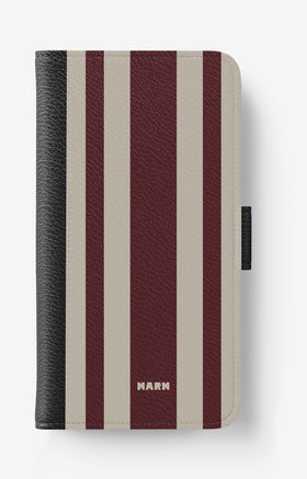 iPhone 17e Wallet Case - Bordeaux Stripe - View 1