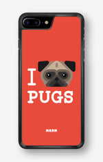 iPhone 6 / 6s Hard Case – I Love Pugs - View 1
