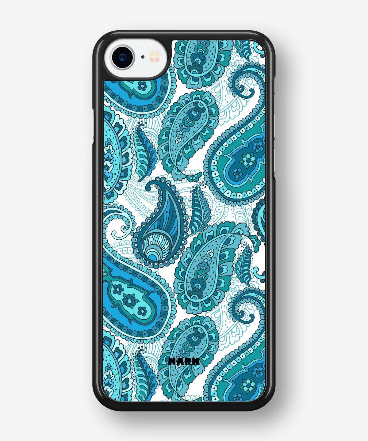 iPhone 7 / iPhone 8 Hard Case – Turquoise Paisley - View 1