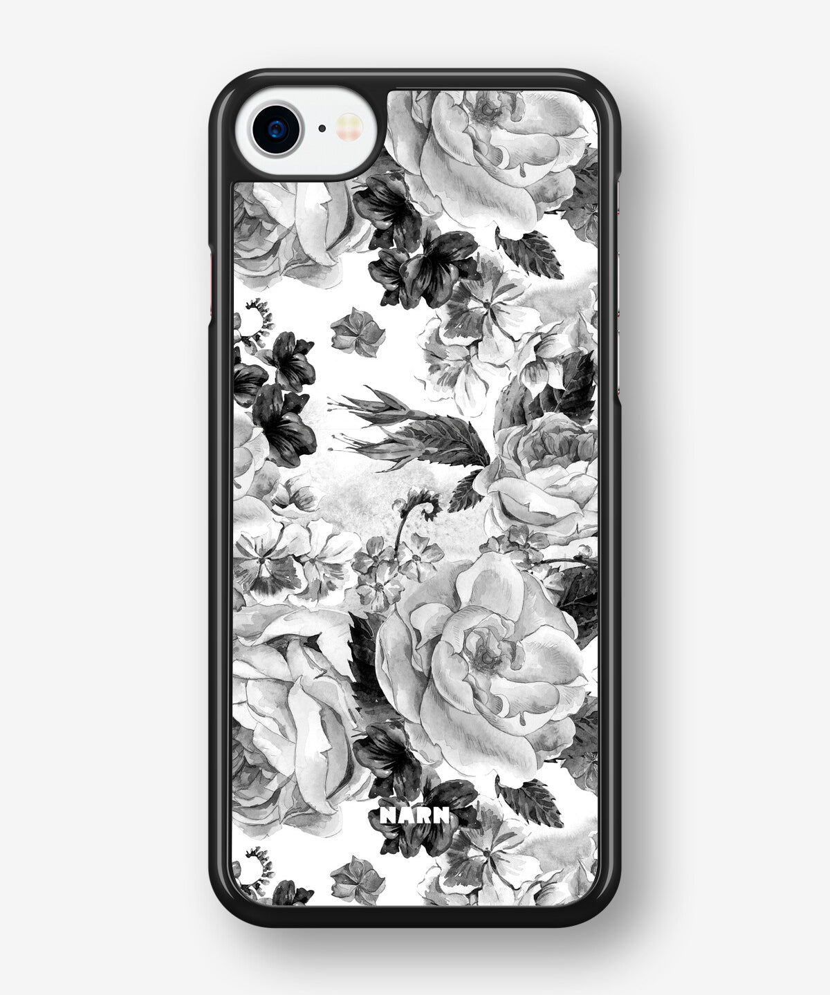iPhone SE (2020/2022) Hard Case – Black & White Bloom - View 1