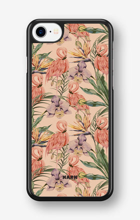 iPhone SE (2020/2022) Hard Case – Flamingos & Flowers - View 1
