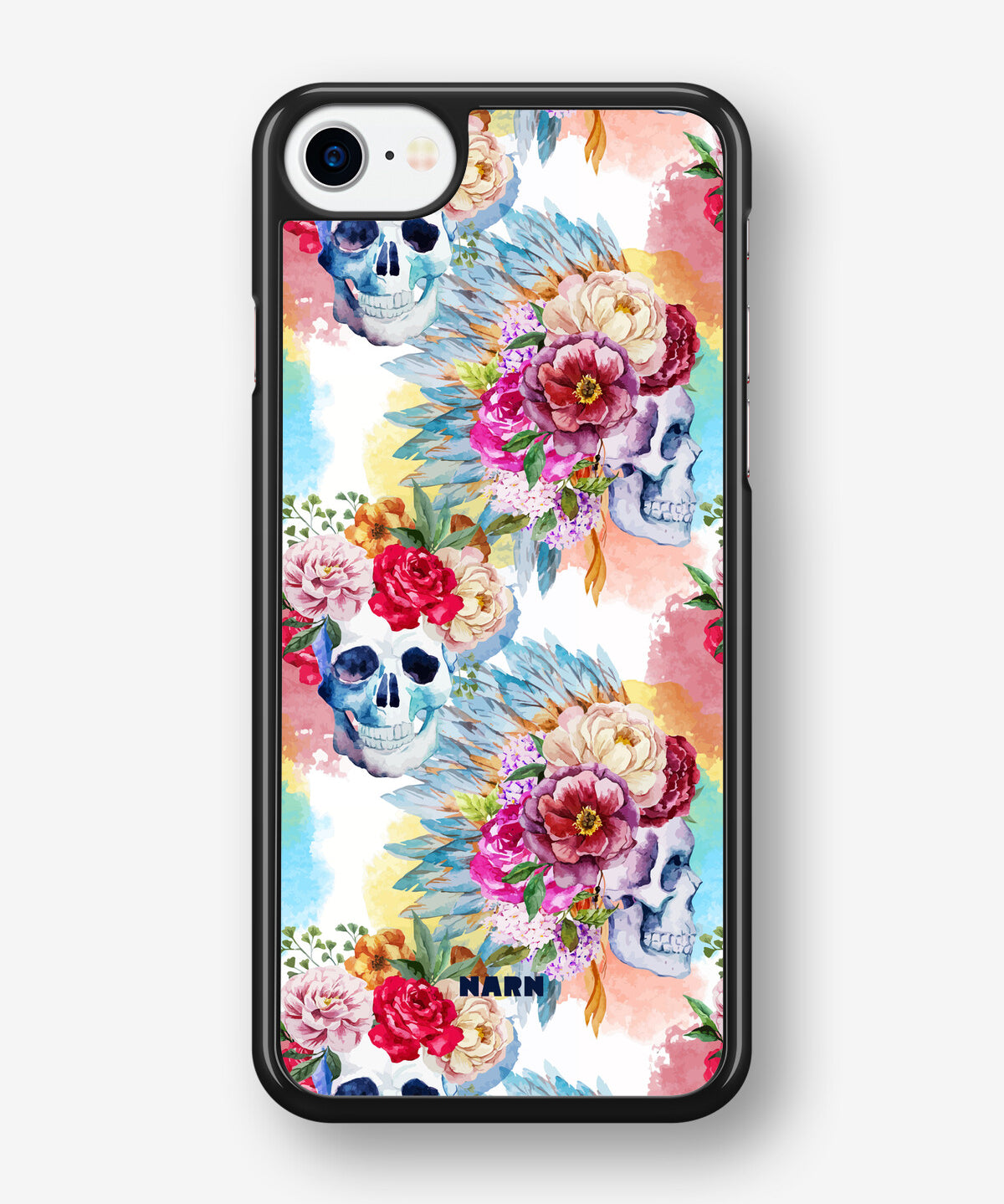 iPhone SE (2020/2022) Hard Case – Flowered Skulls - View 1