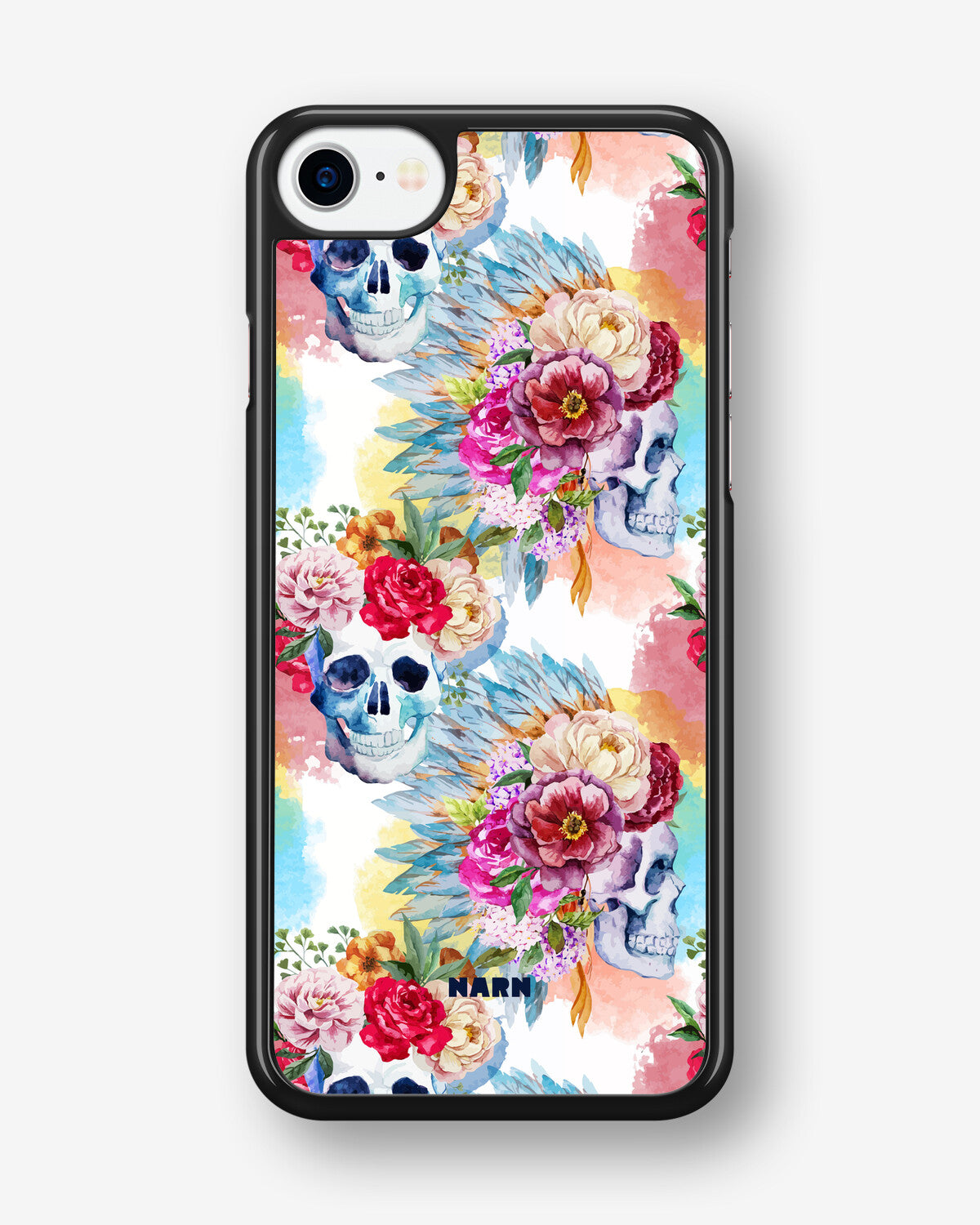 iPhone SE (2020/2022) Hard Case – Flowered Skulls - View 1