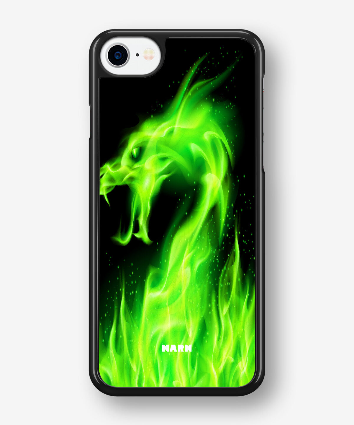iPhone SE (2020/2022) Hard Case – Green Flames Dragon - View 1
