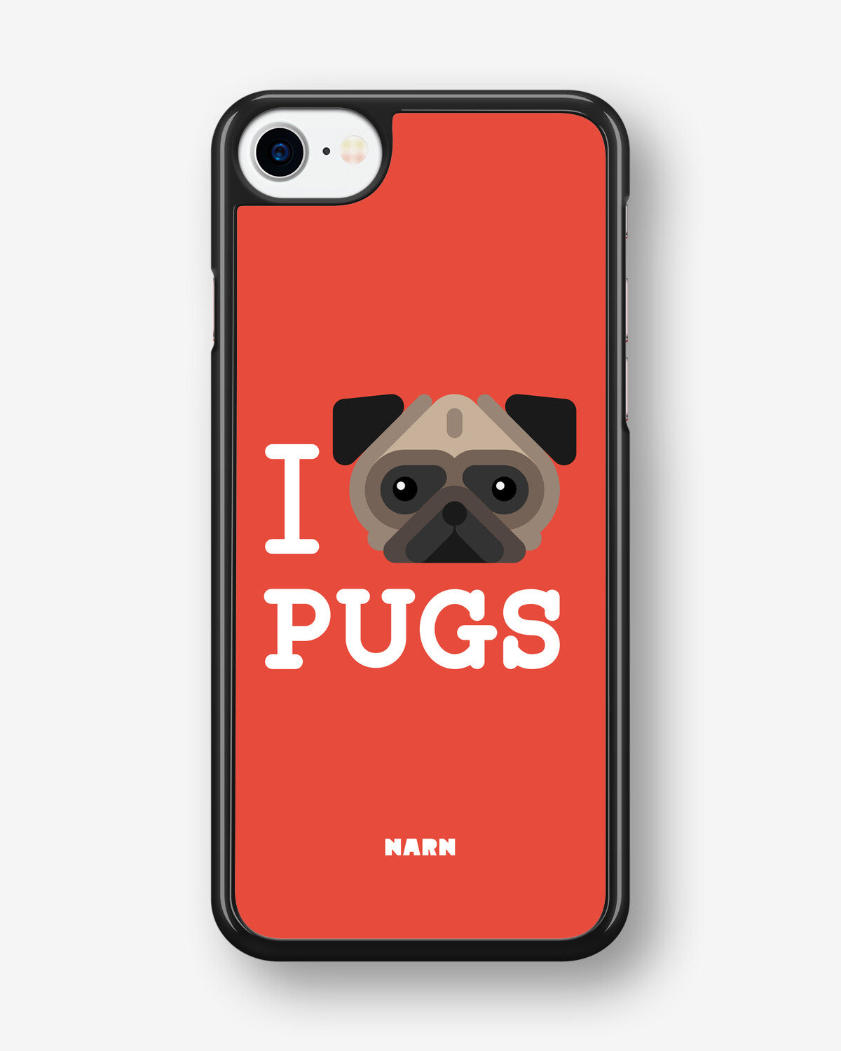 iPhone SE (2020/2022) Hard Case – I Love Pugs - View 1
