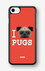 iPhone SE (2020/2022) Hard Case – I Love Pugs - View 1