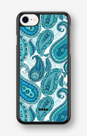 iPhone SE (2020/2022) Hard Case – Turquoise Paisley - View 1