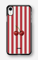 iPhone XR Hard Case – Cherry Stripes - View 1