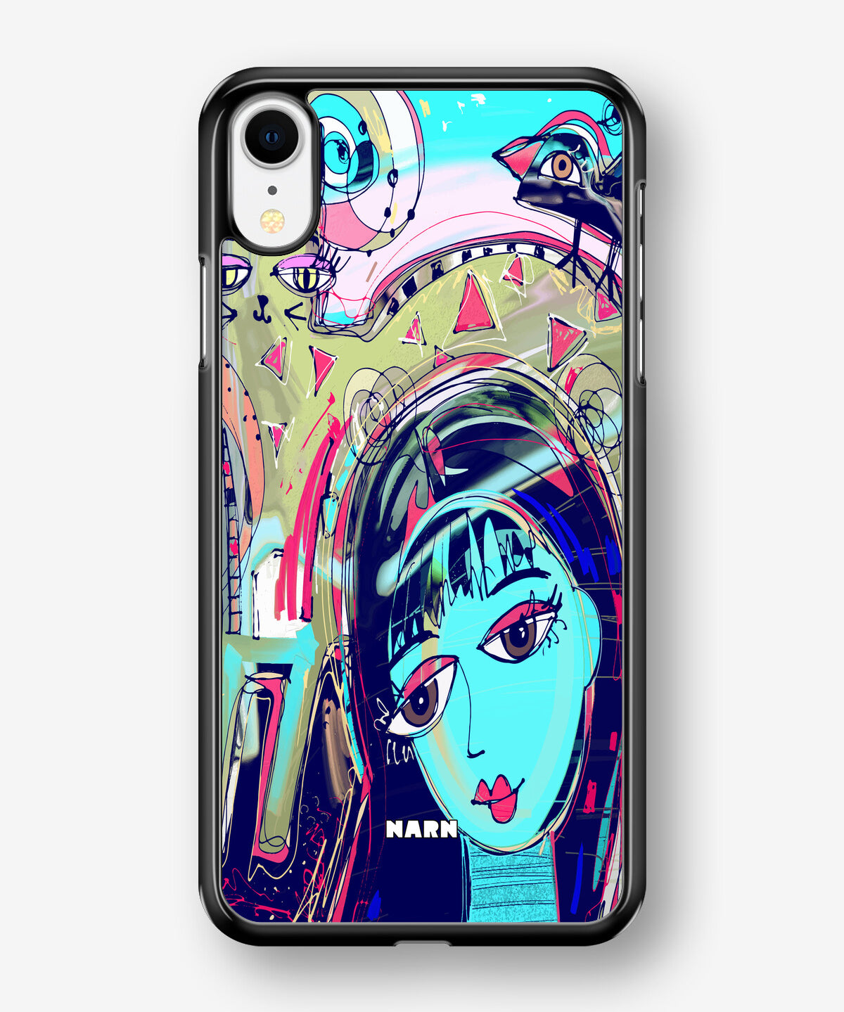 iPhone XR Hard Case – Abstract Cat - View 1