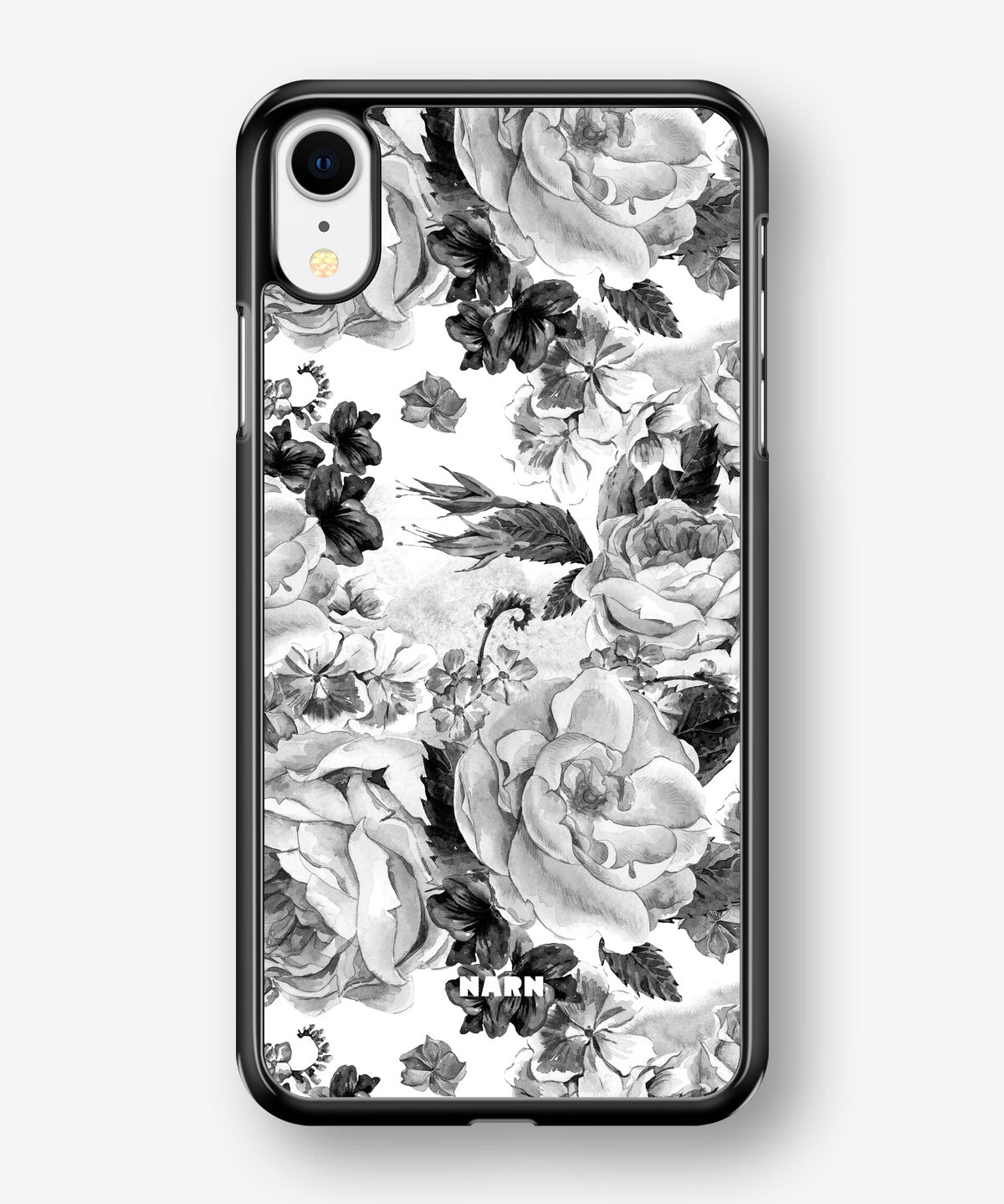 iPhone XR Hard Case – Black & White Bloom - View 1