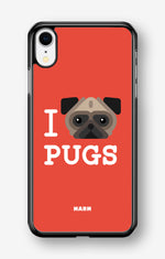 iPhone XR Hard Case – I Love Pugs - View 1