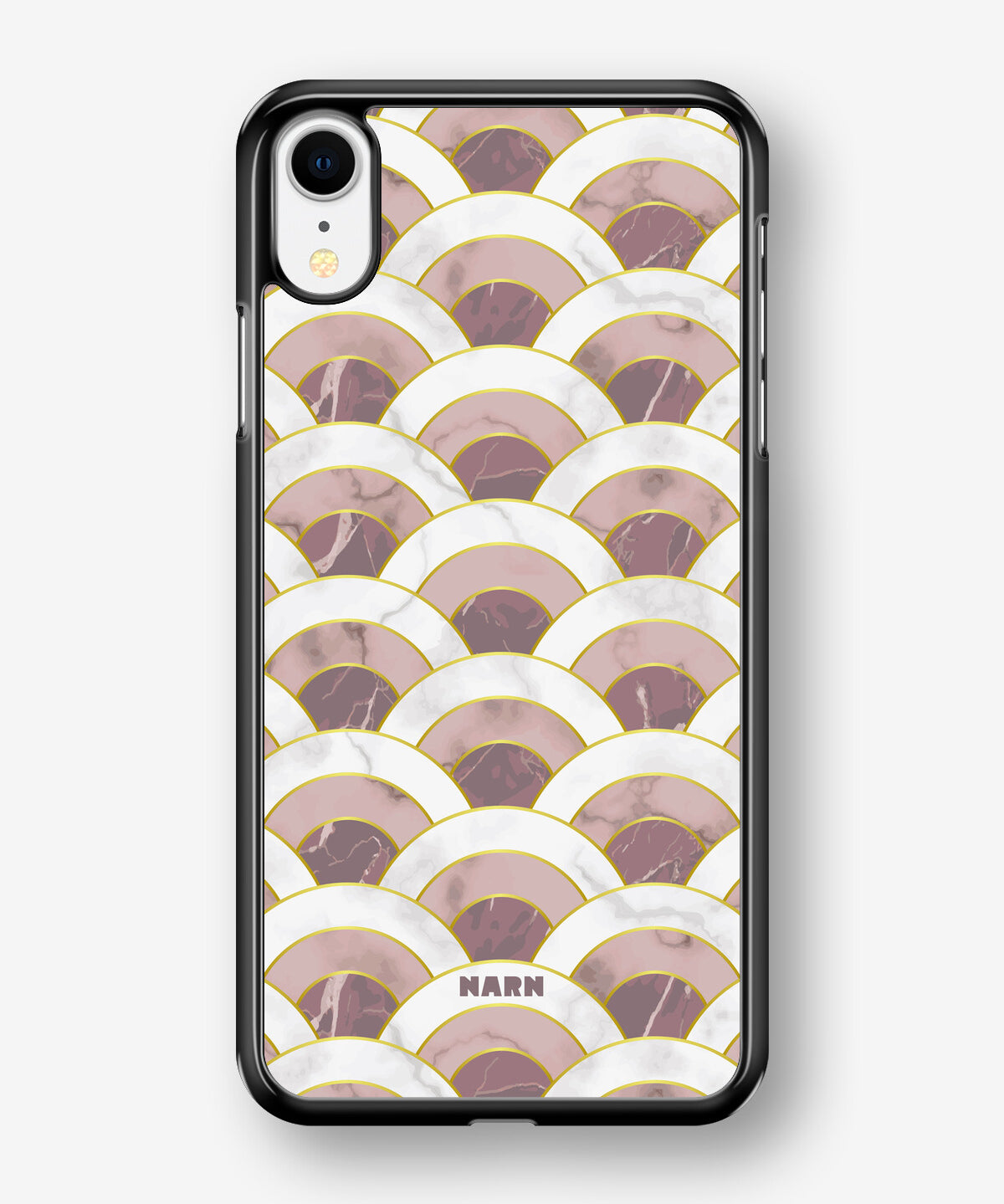 iPhone XR Hard Case – Pink Marble Waves - View 1
