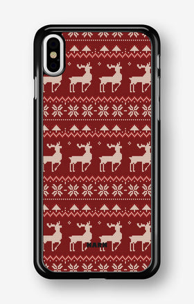 iPhone Xs Max Hard Case – Reindeer Knit - View 1