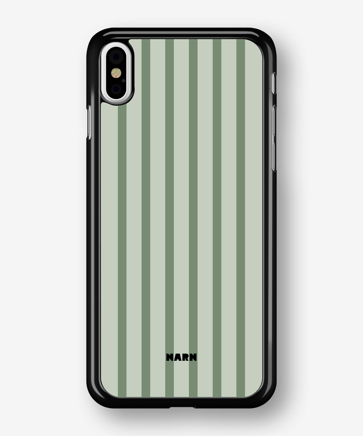 iPhone Xs Max Hard Case – Sage Stripes - View 1