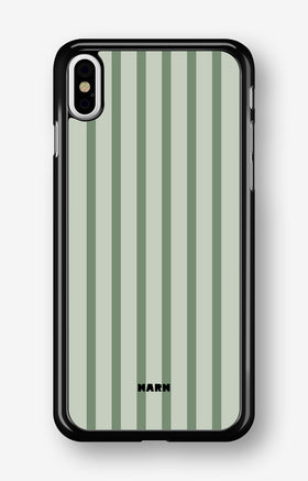 iPhone Xs Max Hard Case – Sage Stripes - View 1