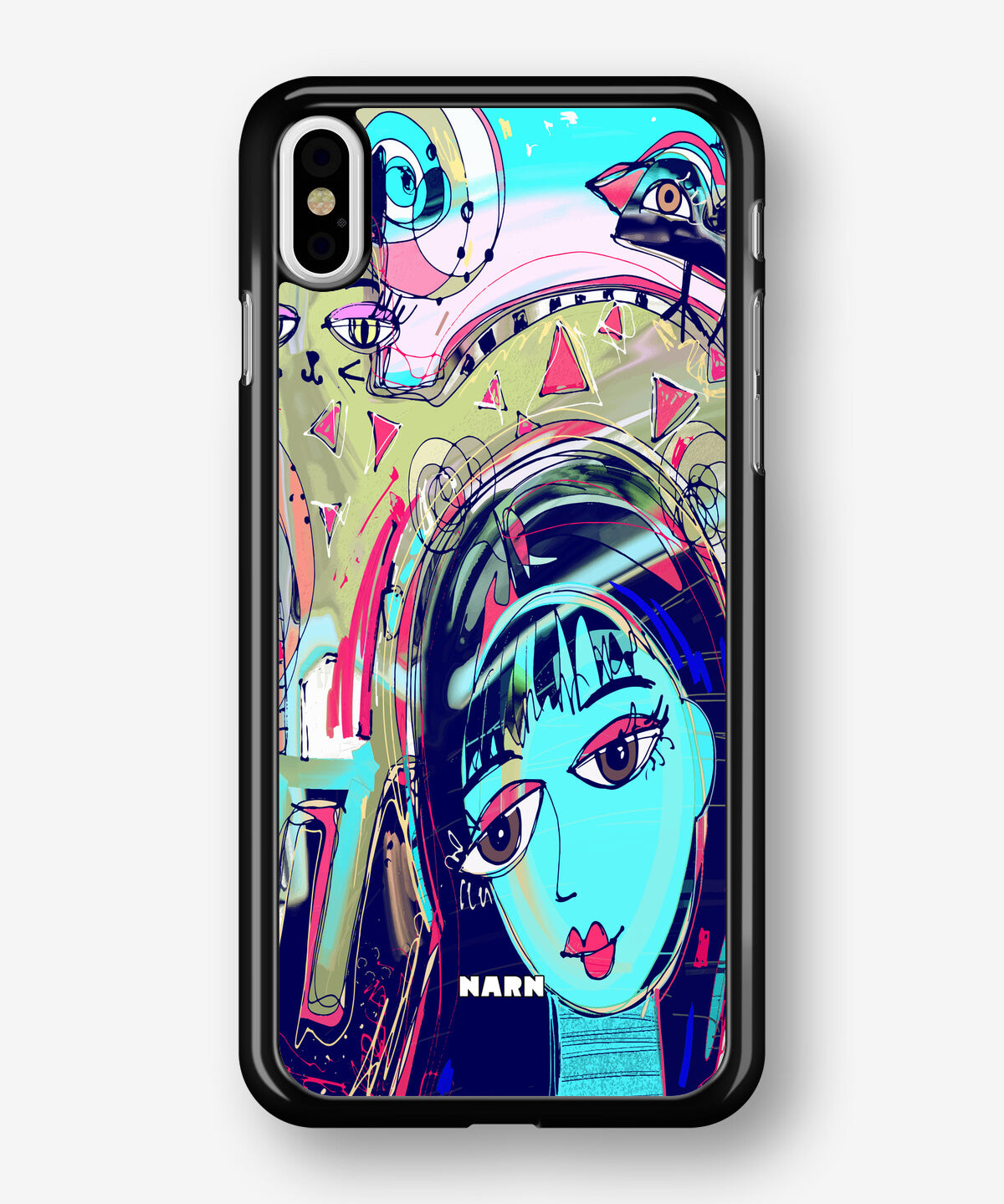 iPhone Xs Max Hard Case – Abstract Cat - View 1