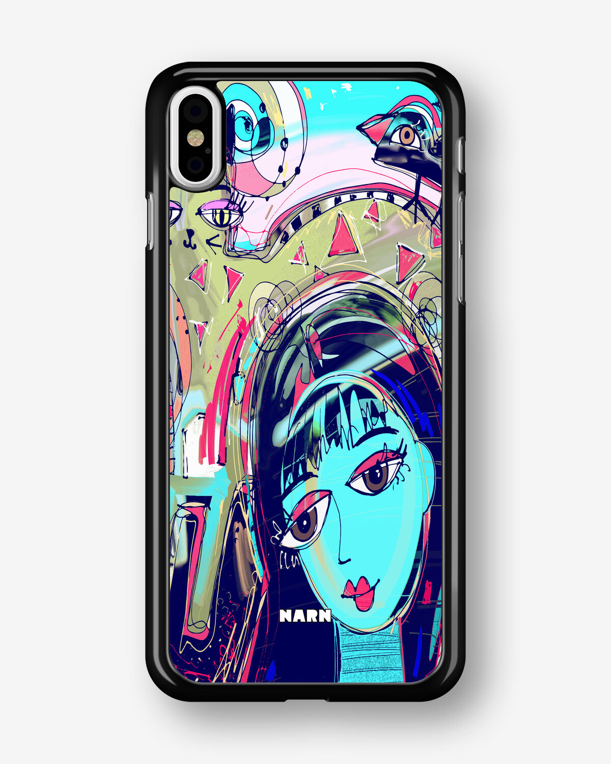iPhone Xs Max Hard Case – Abstract Cat - View 1