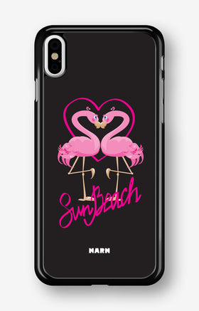 iPhone Xs Max Hard Case – Beach Flamingo - View 1