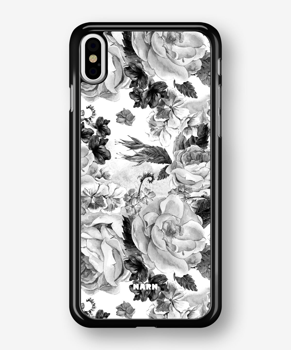 iPhone Xs Max Hard Case – Black & White Bloom - View 1