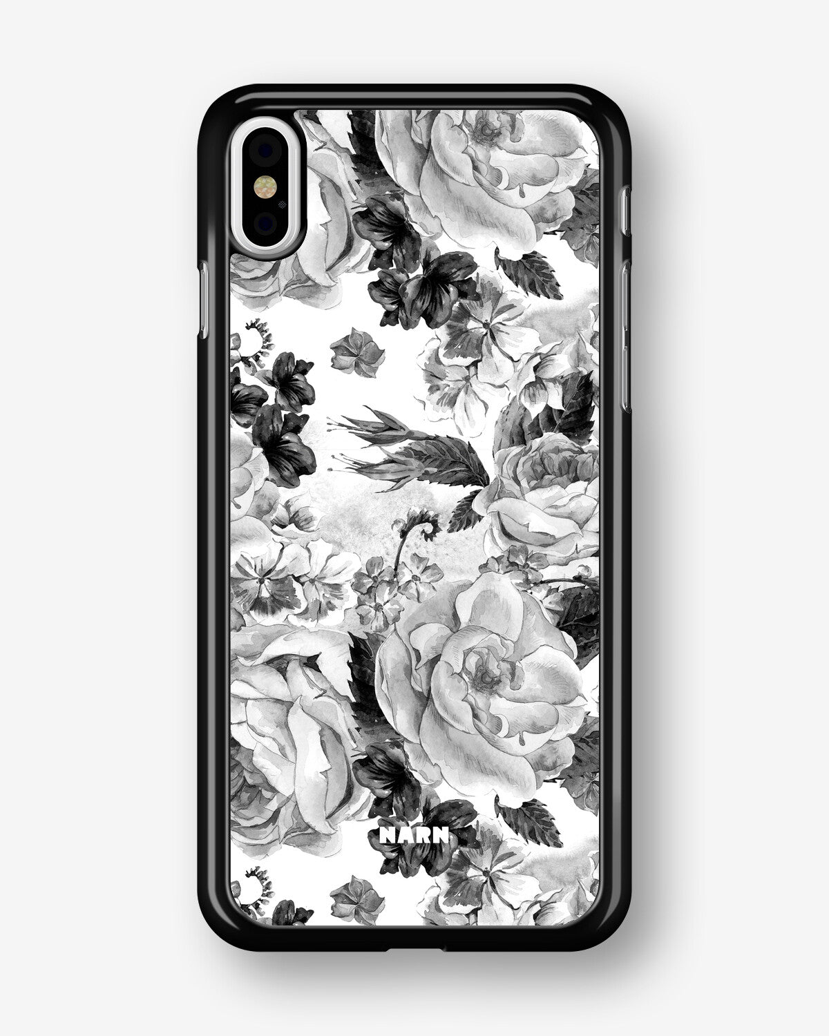 iPhone Xs Max Hard Case – Black & White Bloom - View 1