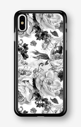 iPhone Xs Max Hard Case – Black & White Bloom - View 1