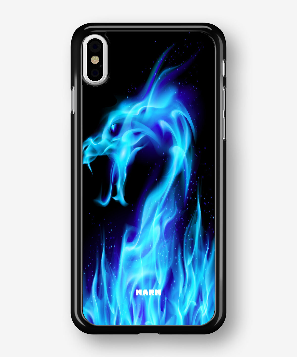 iPhone Xs Max Hard Case – Blue Flames Dragon - View 1