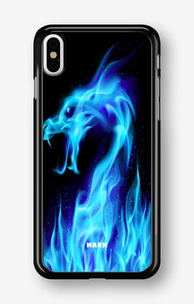 iPhone Xs Max Hard Case – Blue Flames Dragon - View 1