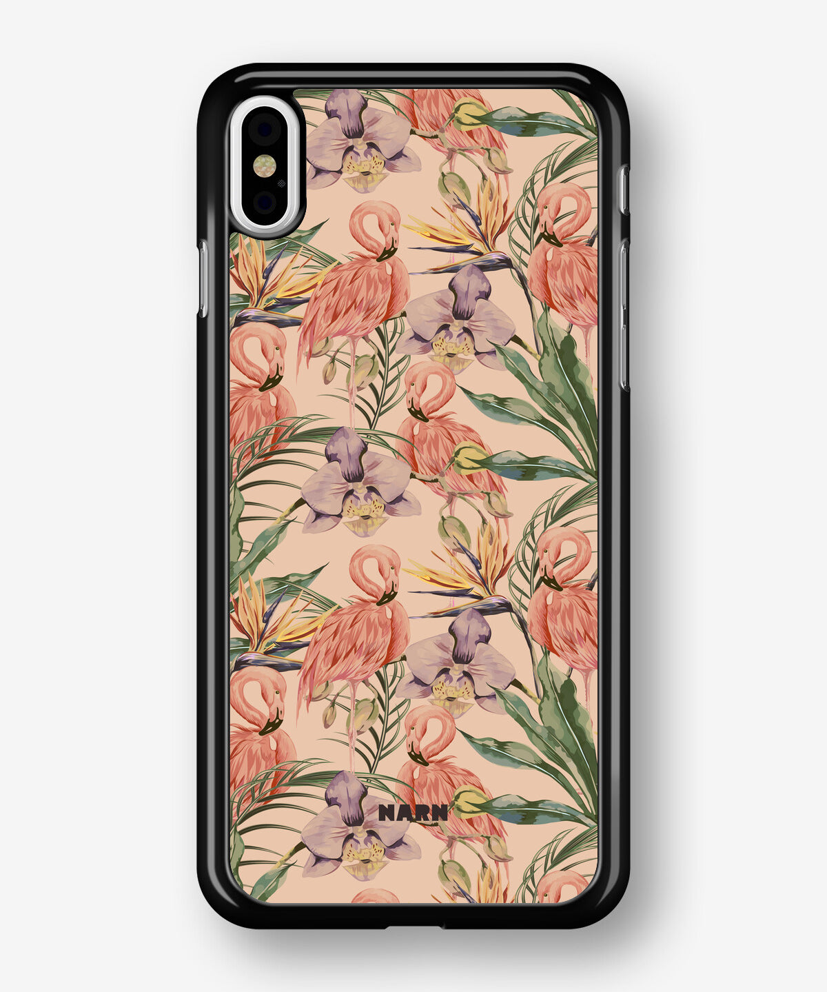 iPhone Xs Max Hard Case – Flamingos & Flowers - View 1