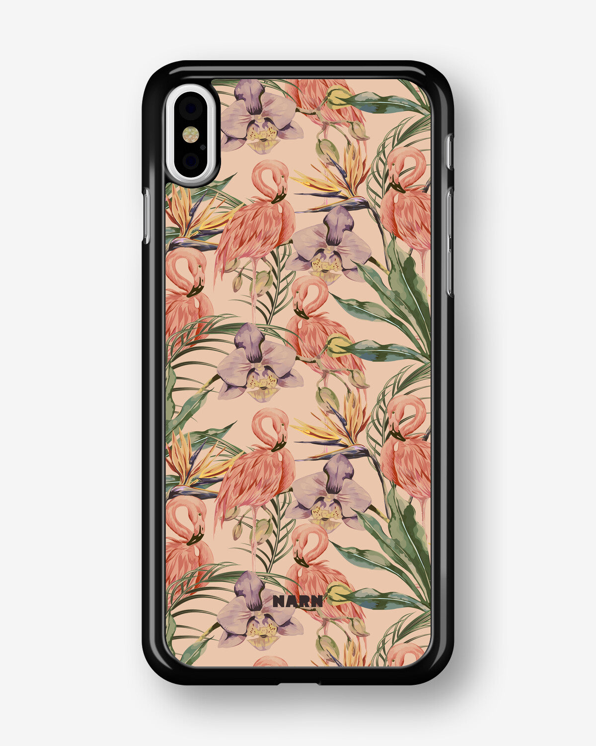 iPhone Xs Max Hard Case – Flamingos & Flowers - View 1