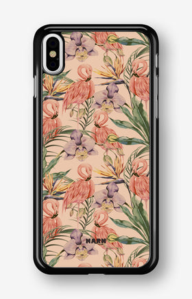 iPhone Xs Max Hard Case – Flamingos & Flowers - View 1