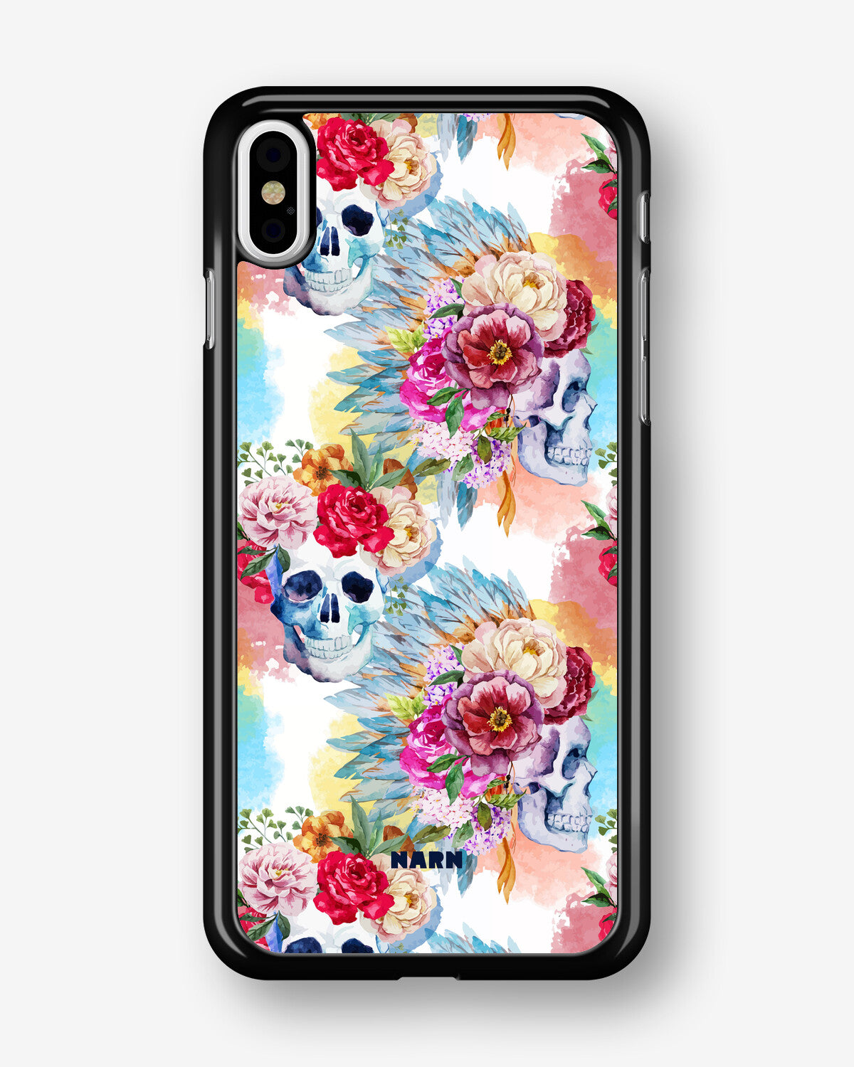iPhone Xs Max Hard Case – Flowered Skulls - View 1