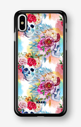 iPhone Xs Max Hard Case – Flowered Skulls - View 1