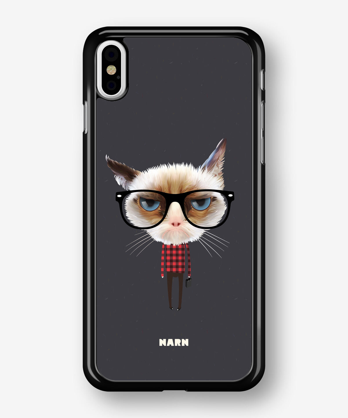 iPhone Xs Max Hard Case – Hipster Cat - View 1