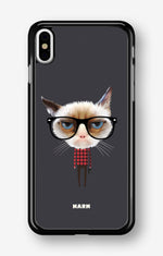 iPhone Xs Max Hard Case – Hipster Cat - View 1